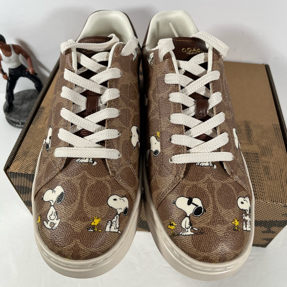 NEW Limited Coach X Peanuts men Sneaker Signature Canvas size 8.5D - Picture 2 of 7